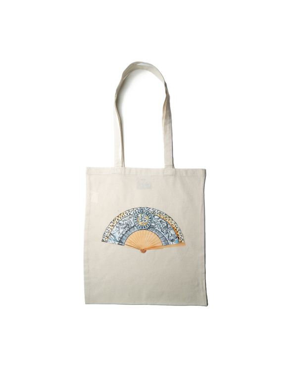 Borsa artigianale con stampa ventaglio