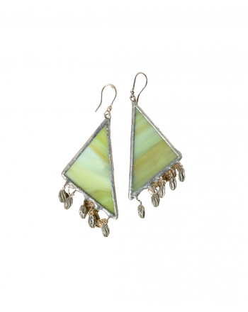 Green Glass Pendant Earrings