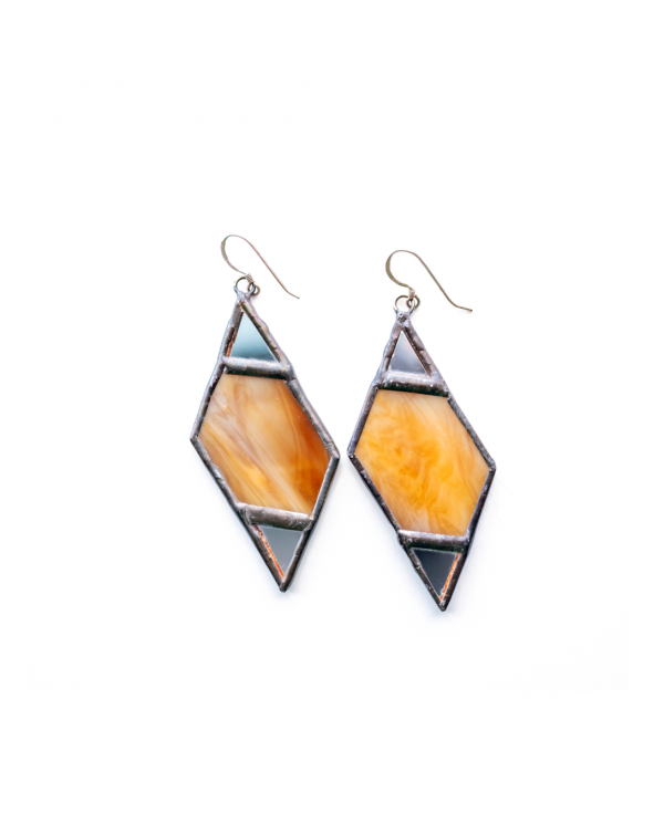 Glass Rhombus Pendant Earrings